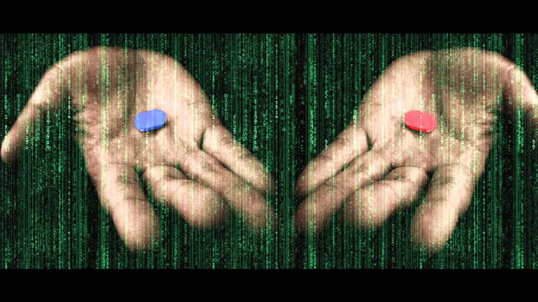 Resultado de imagem para matrix pilula azul e vermelha